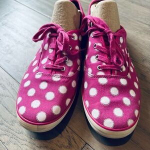 Keds Pink & White Polka Dot Casual Canvas Sneakers EUC
